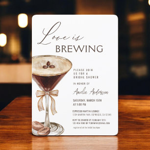 Love is Brewing Espresso Martini Bridal Shower Invitation