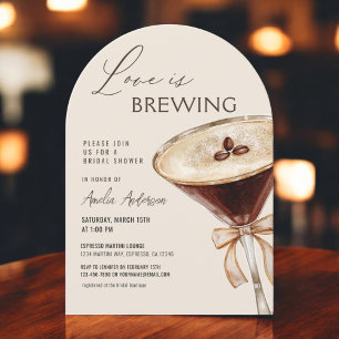 Love is Brewing Espresso Martini Bridal Shower Invitation