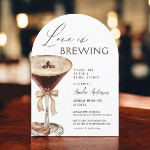 Love is Brewing Espresso Martini Bridal Shower Invitation
