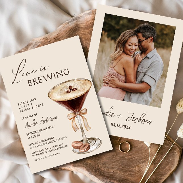Love is Brewing Espresso Martini Bridal Shower Invitation (Creator Uploaded)