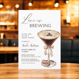 Love is Brewing Espresso Martini Bridal Shower Invitation