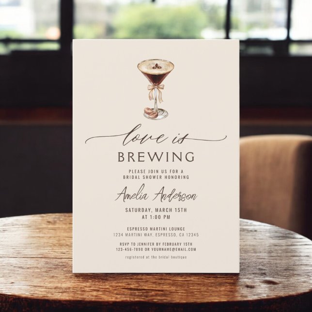 Love is Brewing Espresso Martini Bridal Shower Invitation (Creator Uploaded)