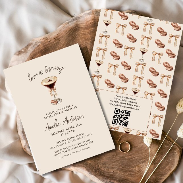 Love is Brewing Espresso Martini Bridal Shower Invitation (Creator Uploaded)