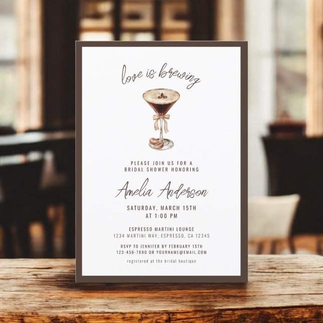 Love is Brewing Espresso Martini Bridal Shower Invitation (Creator Uploaded)