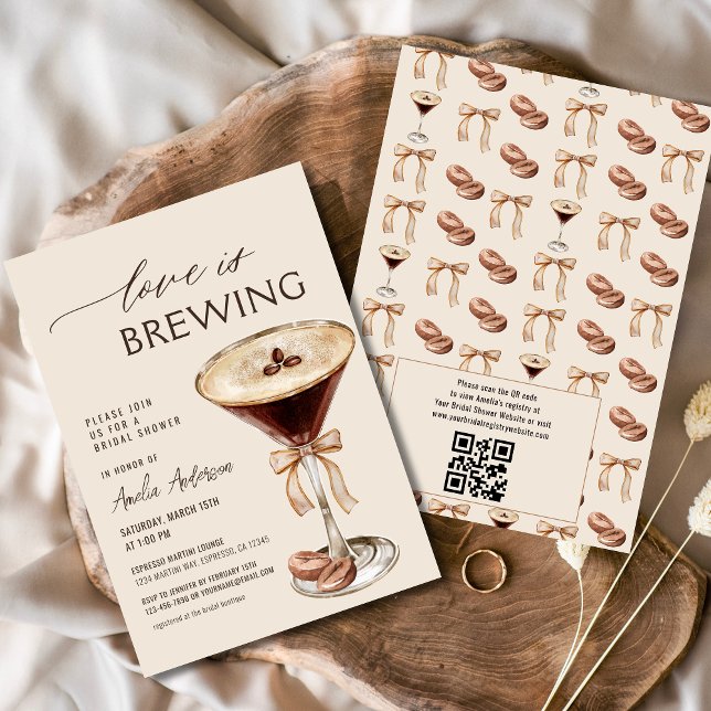 Love is Brewing Espresso Martini Bridal Shower Invitation (Creator Uploaded)