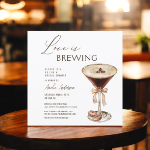 Love is Brewing Espresso Martini Bridal Shower Invitation