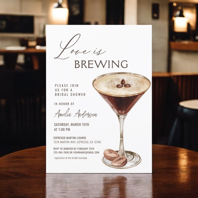 Love is Brewing Espresso Martini Bridal Shower Invitation (Creator Uploaded)