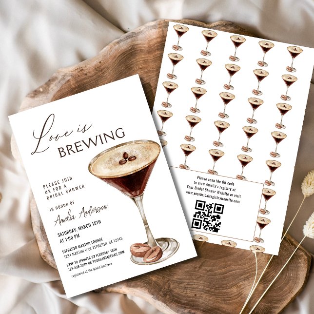 Love is Brewing Espresso Martini Bridal Shower Invitation (Creator Uploaded)
