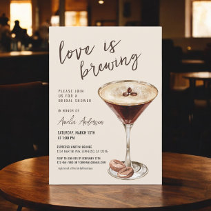 Love is Brewing Espresso Martini Bridal Shower Invitation
