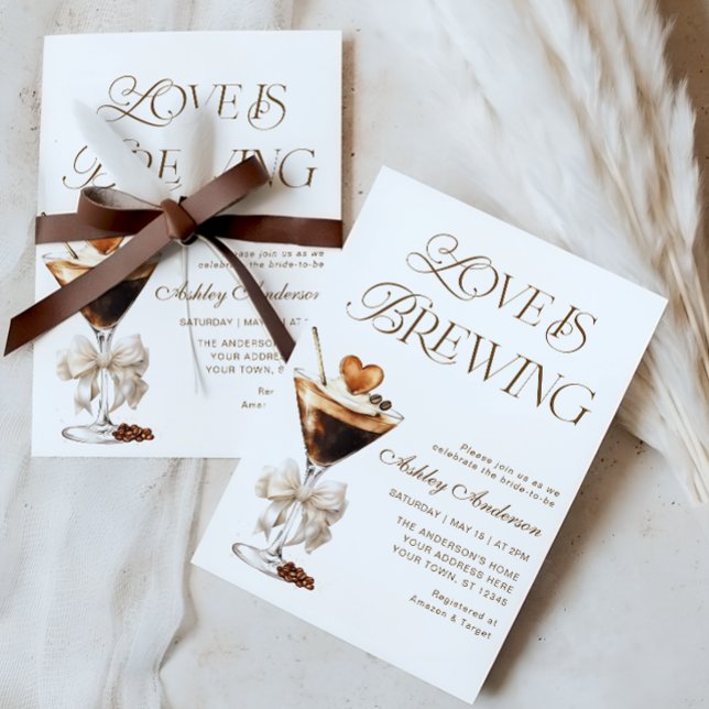Love Is Brewing Espresso Martini Bridal Shower Invitation (Creator Uploaded)