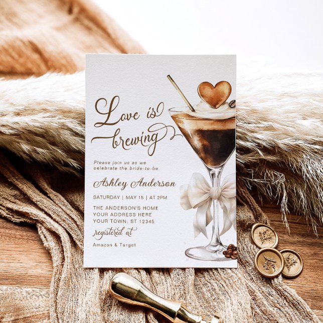 Love Is Brewing Espresso Martini Bridal Shower Invitation (Creator Uploaded)