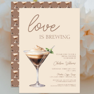Love is Brewing Espresso Martini Bridal Shower Invitation