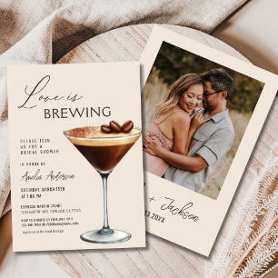 Love is Brewing Espresso Martini Bridal Shower Invitation