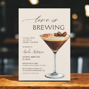 Love is Brewing Espresso Martini Bridal Shower Invitation