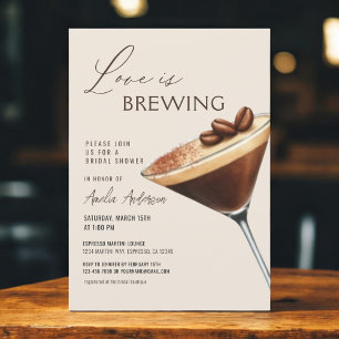 Love is Brewing Espresso Martini Bridal Shower Invitation