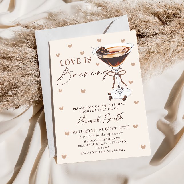 Love is Brewing Espresso Martini Bridal Shower Invitation (Creator Uploaded)