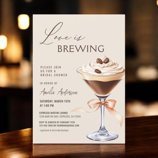 Love is Brewing Espresso Martini Bridal Shower Invitation (Creator Uploaded)