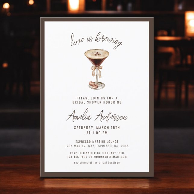 Love is Brewing Espresso Martini Bridal Shower Invitation (Creator Uploaded)