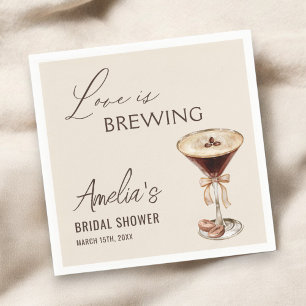 Love is Brewing Espresso Martini Bridal Shower Napkin