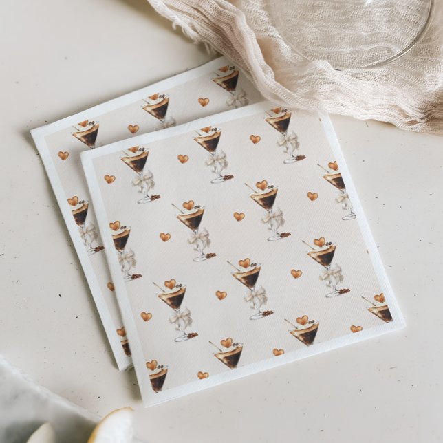 Love Is Brewing Espresso Martini Bridal Shower Napkin (Creator Uploaded)