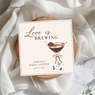 Love is Brewing Espresso Martini Bridal Shower Napkin