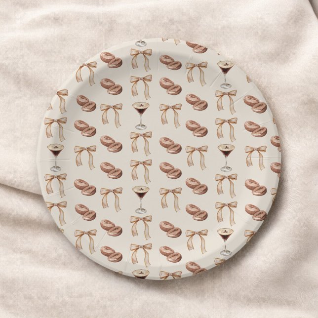 Love is Brewing Espresso Martini Bridal Shower Paper Plate (Creator Uploaded)