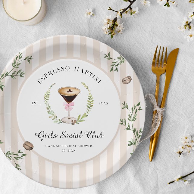 Love is Brewing | Espresso Martini Bridal Shower Paper Plate (Creator Uploaded)