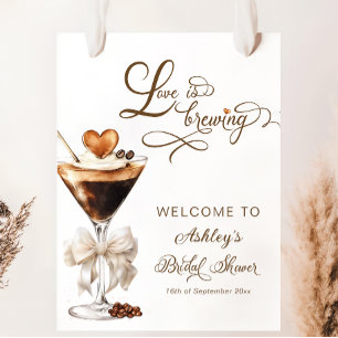 Love Is Brewing Espresso Martini Bridal Shower Poster