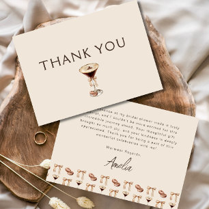 Love is Brewing Espresso Martini Bridal Shower Thank You Card