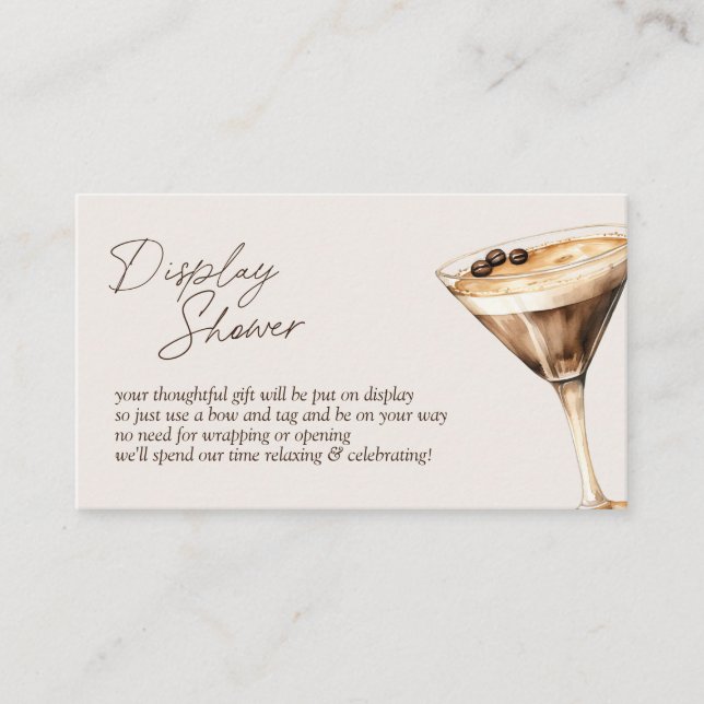 Love is Brewing Espresso Martini Display Shower Enclosure Card (Front)