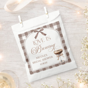 Love Is Brewing Expresso Martini Bow Bridal Shower Favour Bag