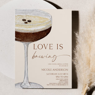 Love Is Brewing Expresso Martini Bridal Shower Invitation