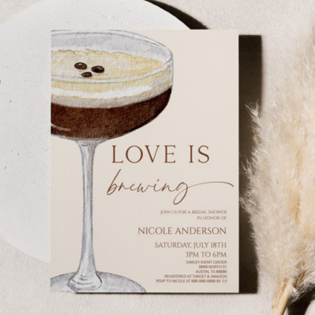 Love Is Brewing Expresso Martini Bridal Shower Invitation (Creator Uploaded)