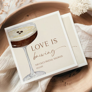 Love Is Brewing Expresso Martini Bridal Shower Napkin