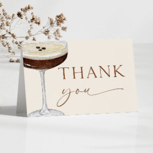 Love Is Brewing Expresso Martini Bridal Shower Thank You Card