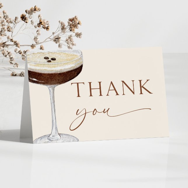 Love Is Brewing Expresso Martini Bridal Shower Thank You Card (Creator Uploaded)