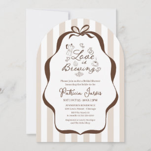 Love Is Brewing Fall Coffee Bridal Shower Arch Invitation