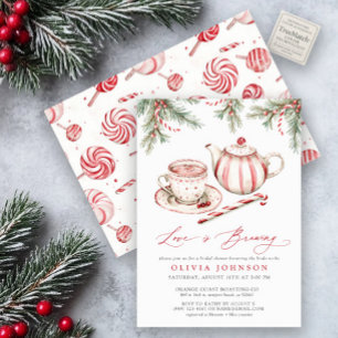 Love Is Brewing Festive Watercolor Bridal Shower Invitation