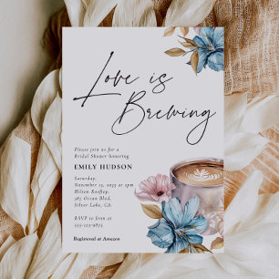 Love is Brewing Floral Bridal Shower Invitation