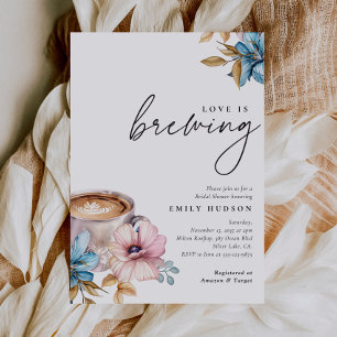 Love is Brewing Floral Bridal Shower Invitation