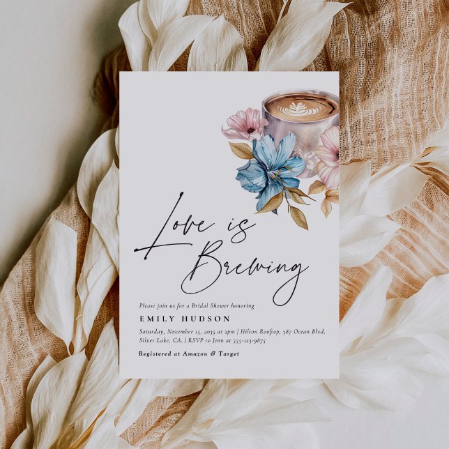 Love is Brewing Floral Bridal Shower Invitation (Creator Uploaded)