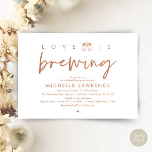 Love is brewing, Gorgeous Bridal Shower Beer Party Invitation