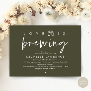 Love is brewing, Gorgeous Bridal Shower Beer Party Invitation