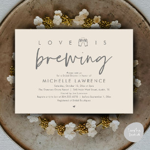 Love is brewing, Gorgeous Bridal Shower Beer Party Invitation