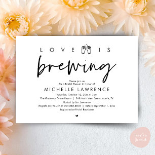 Love is brewing, Gorgeous Bridal Shower Beer Party Invitation