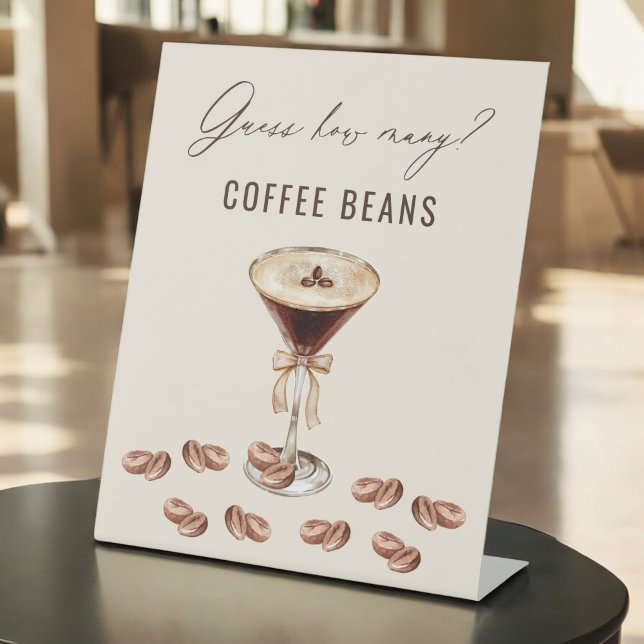 Love is Brewing Guess How Many Coffee Beans Pedestal Sign (Creator Uploaded)