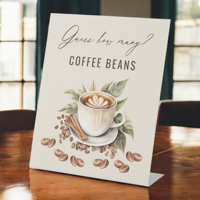 Love is Brewing Guess How Many Coffee Beans Pedestal Sign (Creator Uploaded)