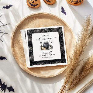 Love Is Brewing Halloween Bridal Shower Napkin