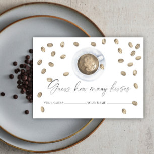 Love is brewing How many kisses bridal game Enclosure Card