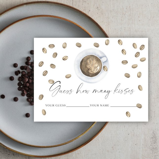 Love is brewing How many kisses bridal game Enclosure Card (Creator Uploaded)